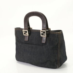 Fendi Denim Bag Indigo Tote Leather